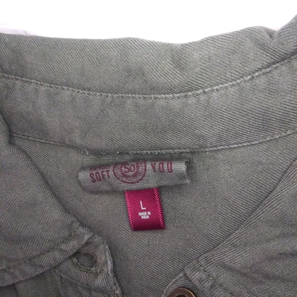 Perfectly Soft/perfectly you L long sleeve olive blouse - Picture 5 of 8